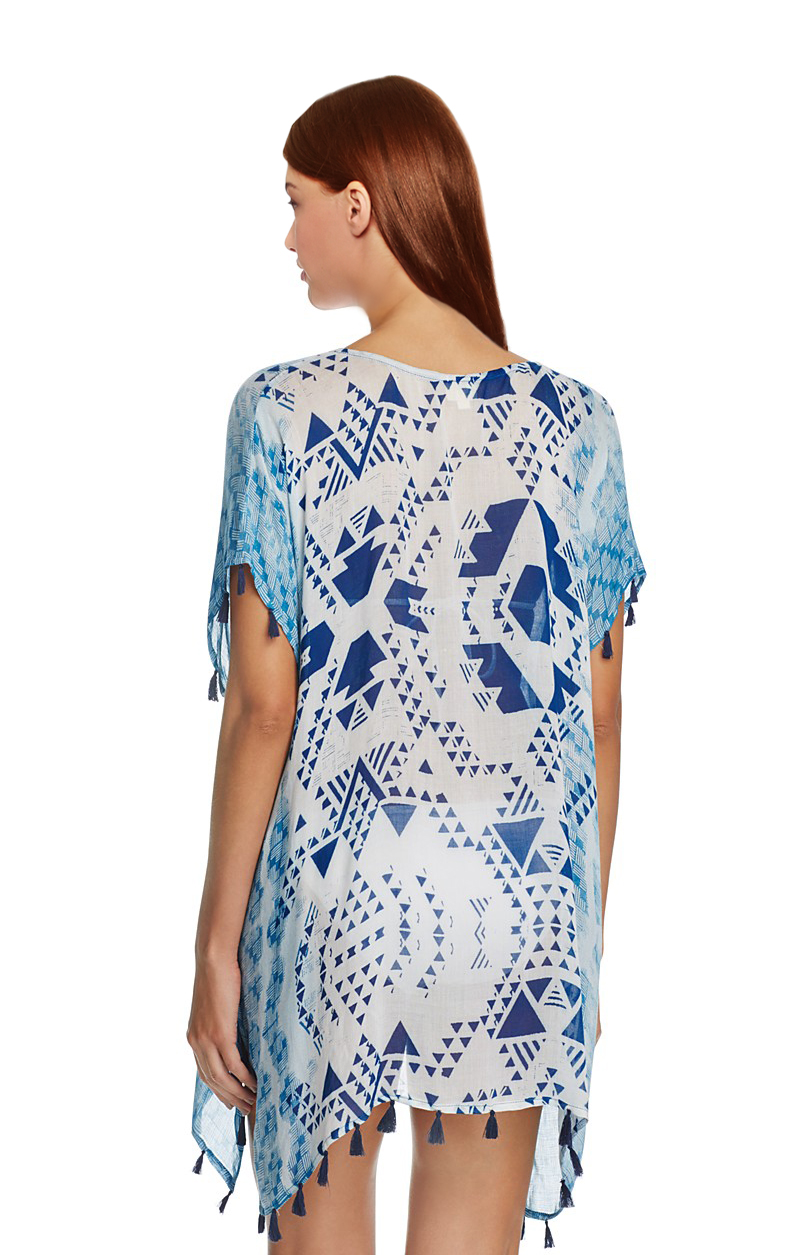 4708Beach Chiffon Poncho with tassels